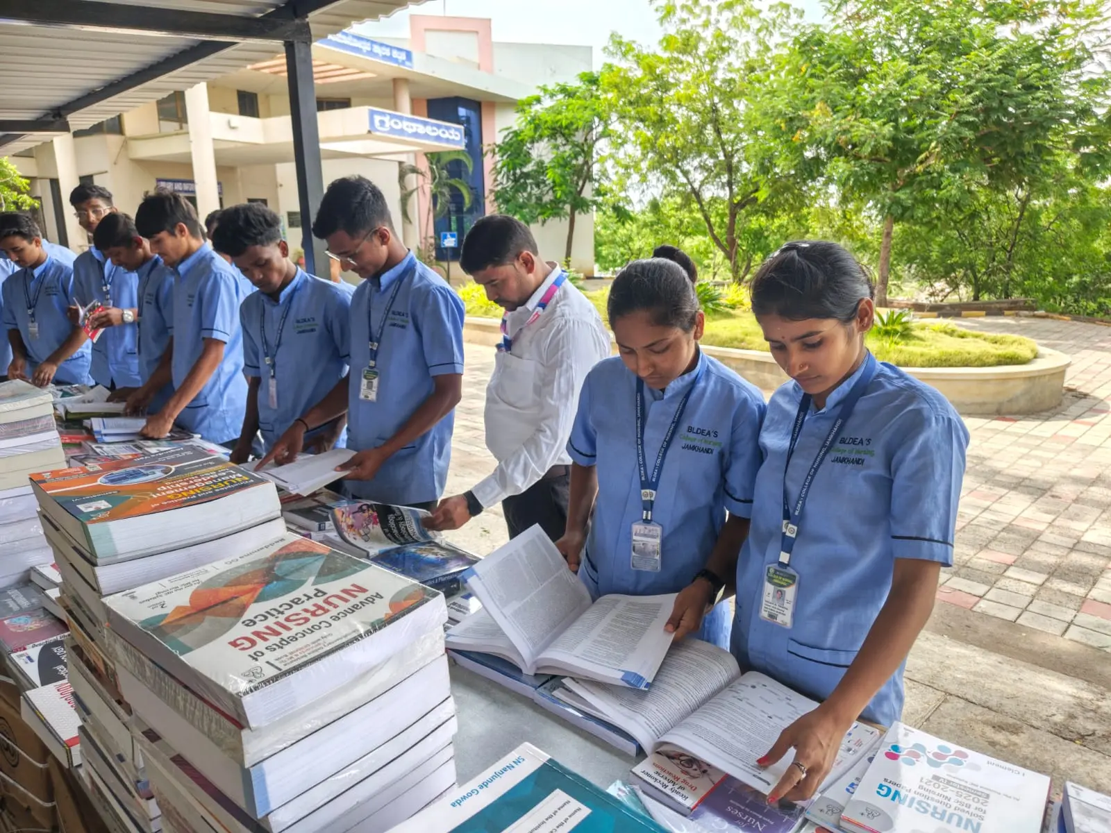 Book Exhibition Held on National Librarian's Day 2026 – BLDEA'S College of Nursing, Jamkhandi