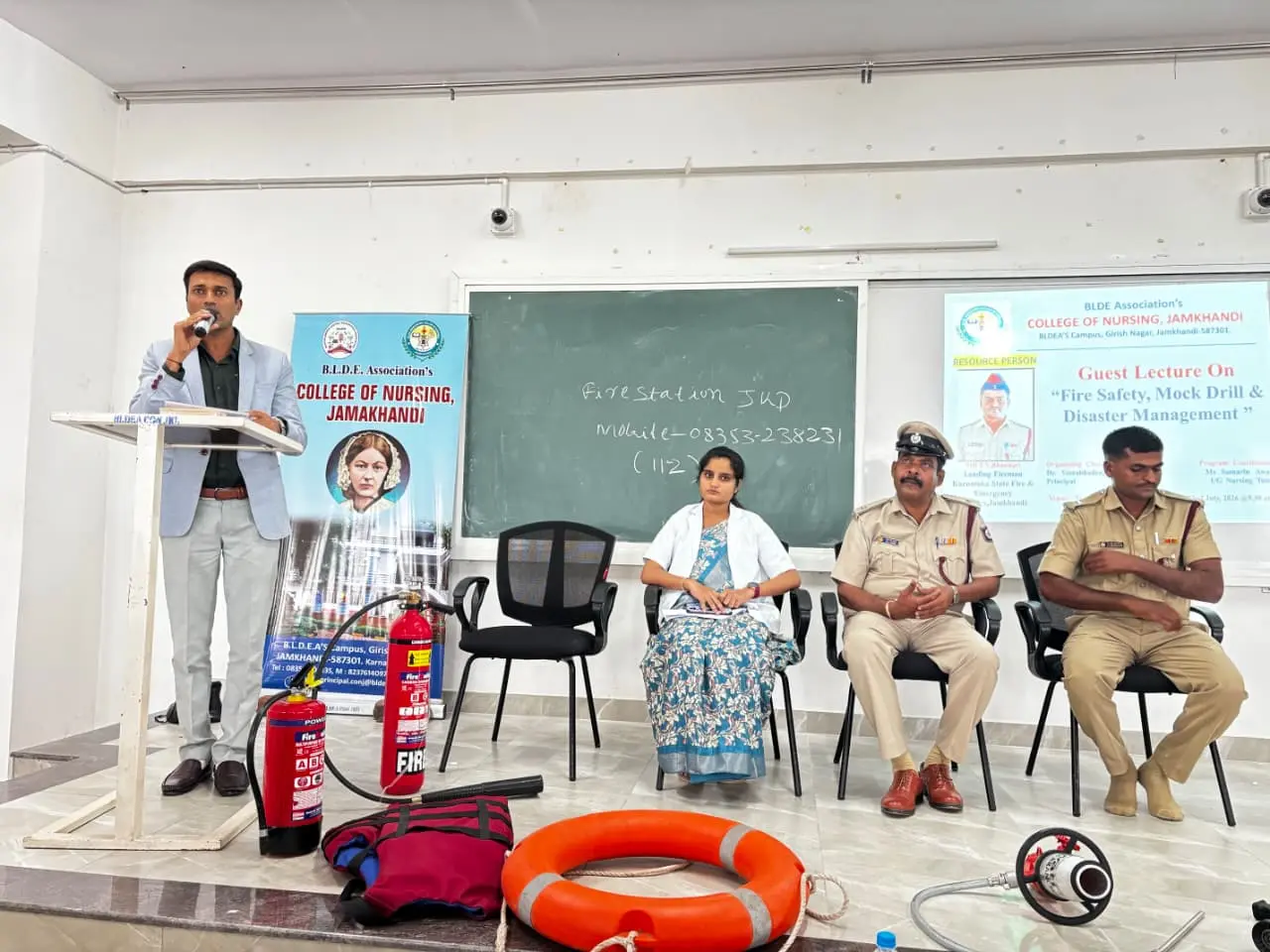 Guest Lecture on Fire Safety, Mock Drill & Disaster Management 2026 – BLDEA'S College of Nursing, Jamkhandi