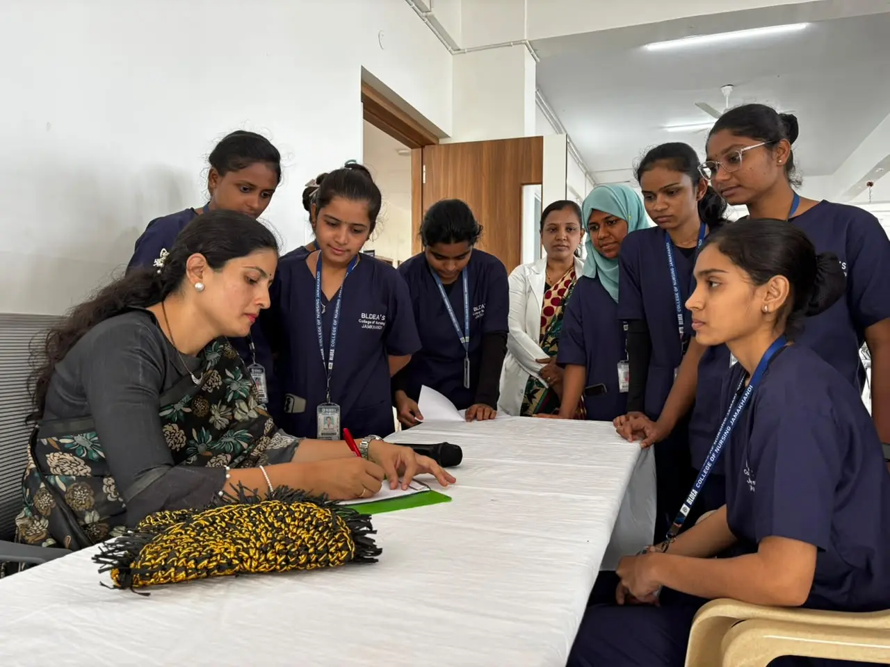Nursing student receiving individual skin and hair screening and counselling from dermatologist Jamkhandi August 2026