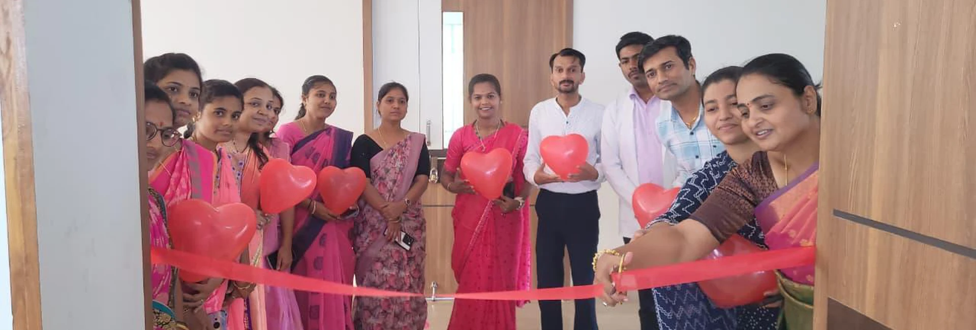 Mrs Triveni Bilagi Assistant Professor BLDEAS BBA College and Dr Veerabhadrappa Mendagudli Principal BLDEAS College of Nursing Jamkhandi cutting ribbon at inauguration of hands-on CPR training for World Heart Day 2025 at Seminar Hall BLDE BBA Jamkhandi September 30 2025