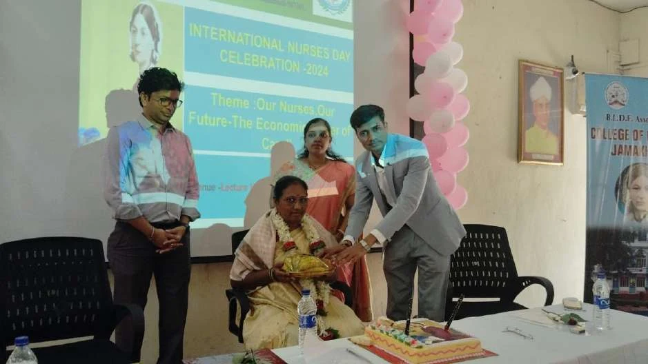 Felicitation of Mrs Shakuntala Walake – Guest of Honour, International Nurses Day 2024, BLDEA College of Nursing Jamkhandi