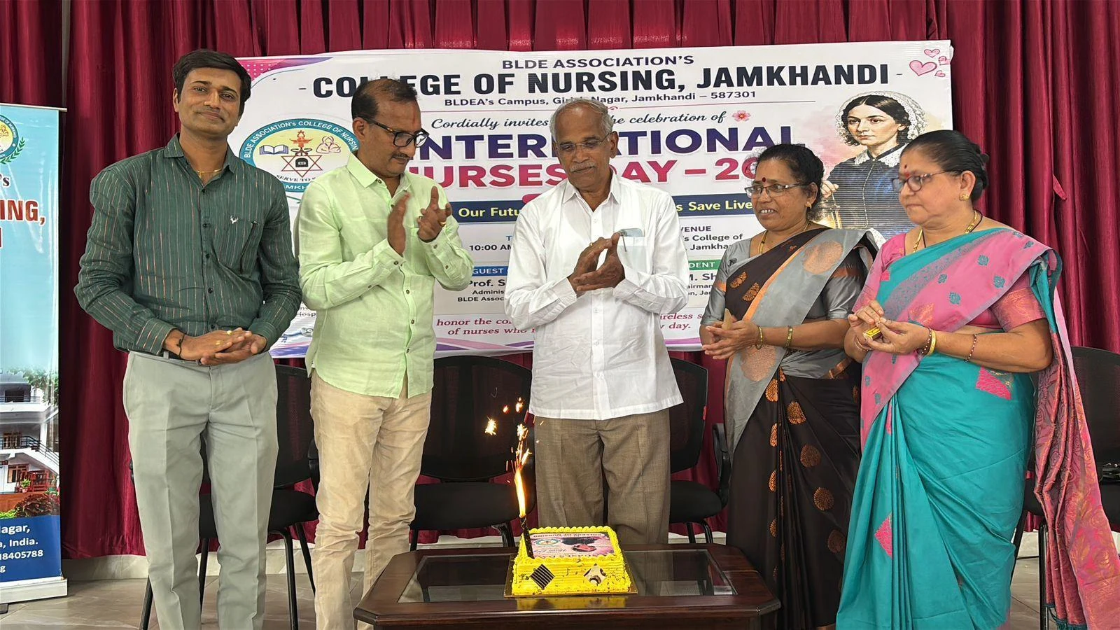 Dignitaries at the inauguration table – International Nurses Day 2026, BLDEA College of Nursing Jamkhandi