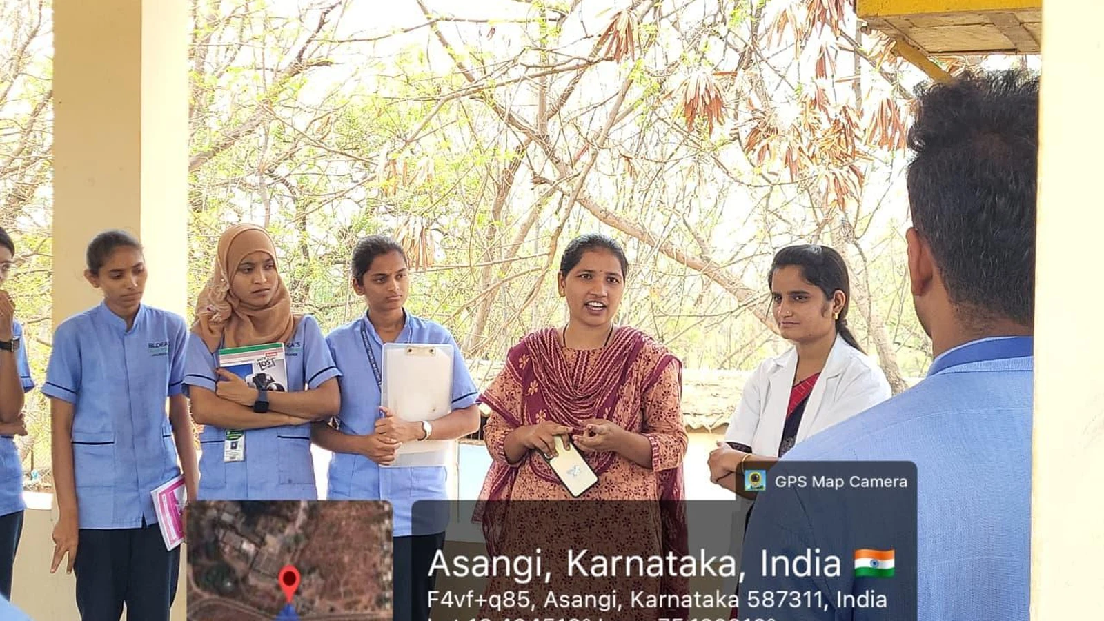 Mrs. Laxmi K., Chemist, explaining milk processing to B.Sc. Nursing students at KMF Dempo Dairy Asangi