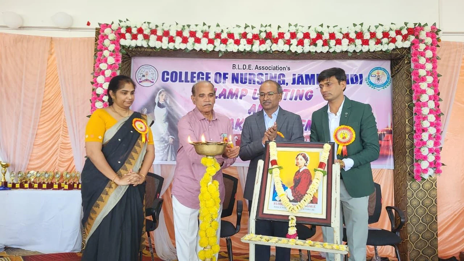 Lamp Lighting & Oath Taking Ceremony – 2025 | BLDEA'S College of Nursing, Jamkhandi