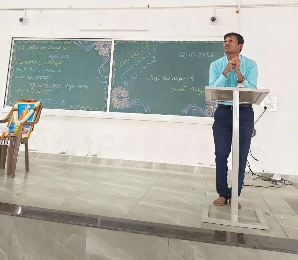 Speaker addressing students – National Youth Day 2026, BLDEA College of Nursing Jamkhandi
