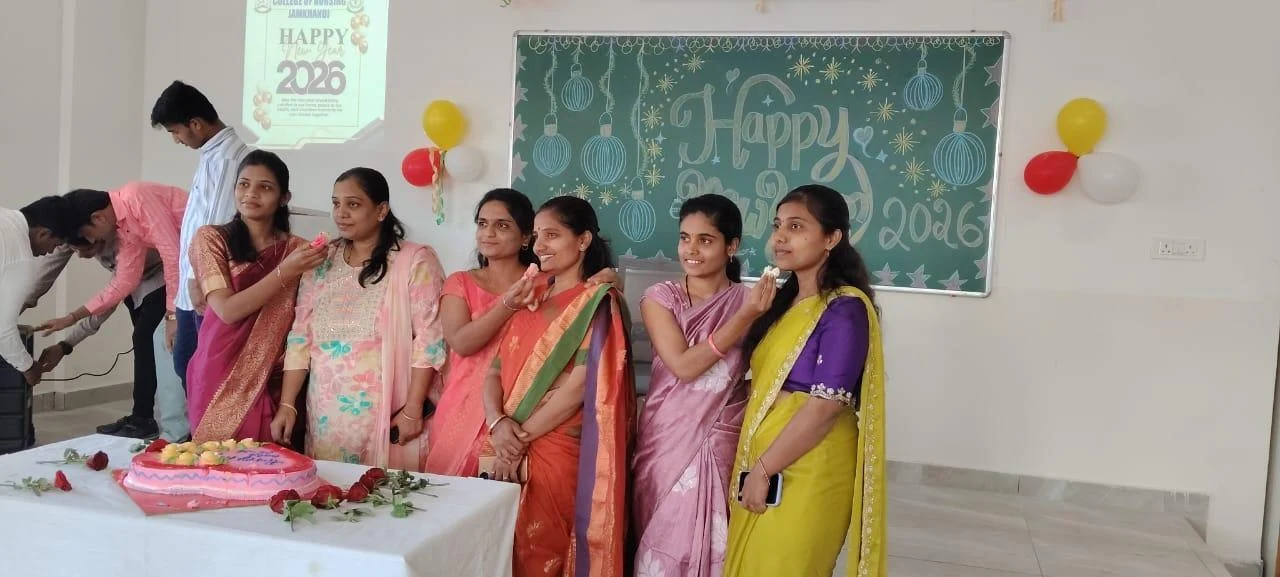 Cake cutting ceremony – New Year Celebration 2026, BLDEA College of Nursing Jamkhandi