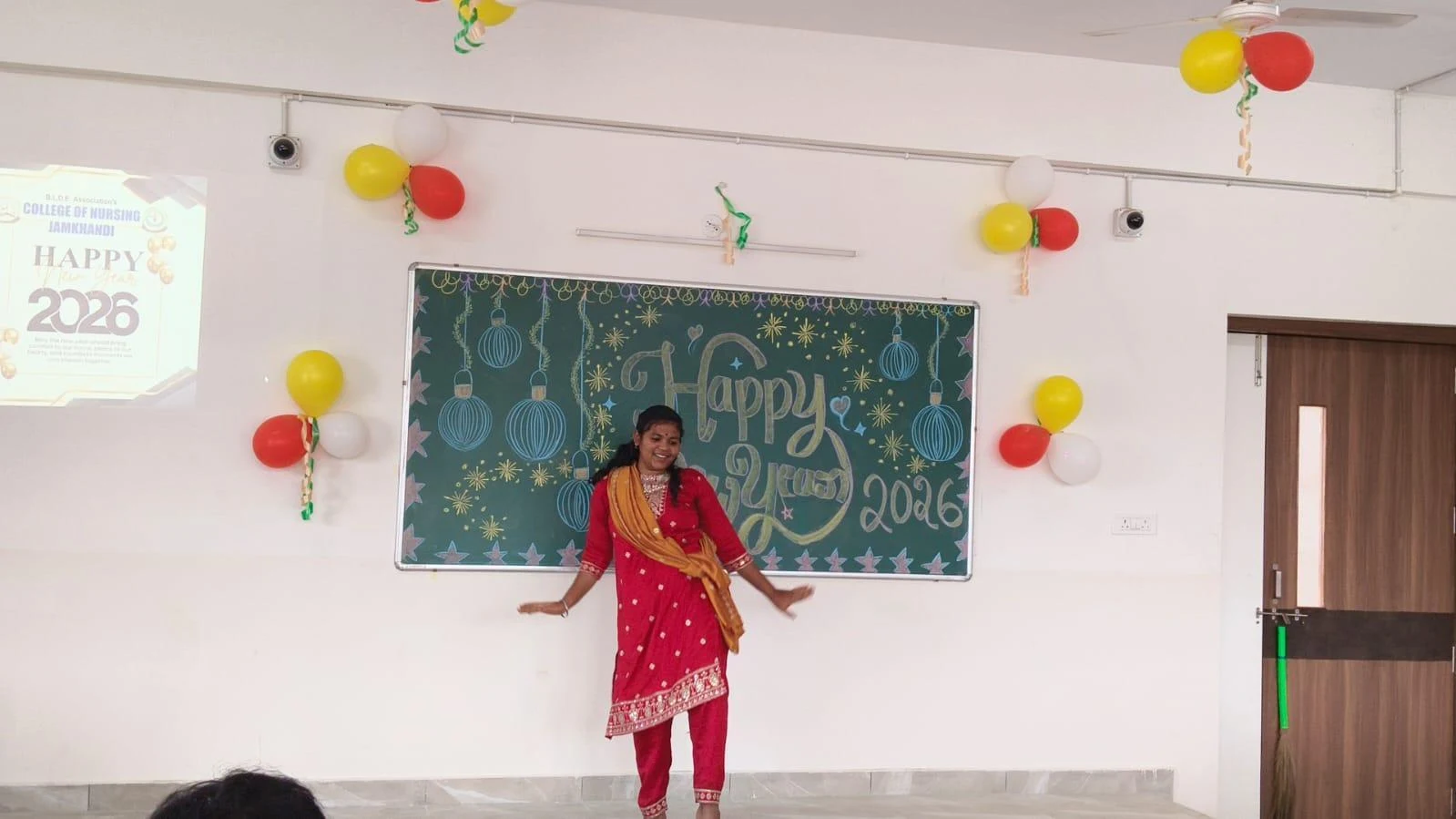 Student dance performance – New Year Celebration 2026, BLDEA College of Nursing Jamkhandi