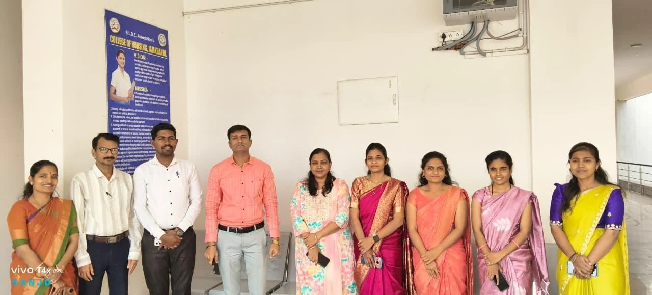 Faculty group photo – New Year Celebration 2026, BLDEA College of Nursing Jamkhandi