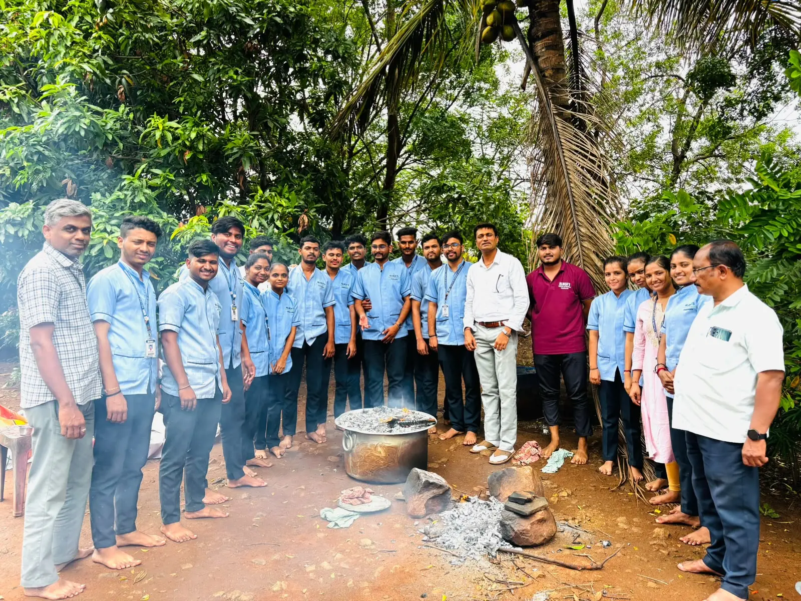Nursing students serving special lunch to elderly residents at Jain Vrudhrashram old age home Jamkhandi July 2026