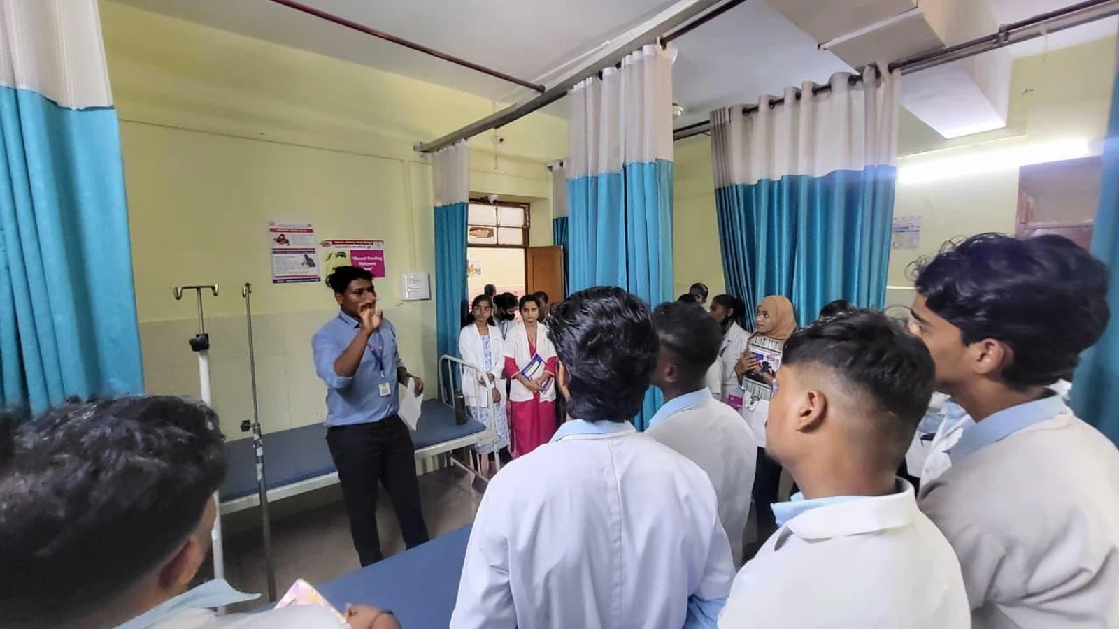 Students visiting PHC ward and departments with nursing staff – Educational Visit 2026, BLDEA College of Nursing Jamkhandi