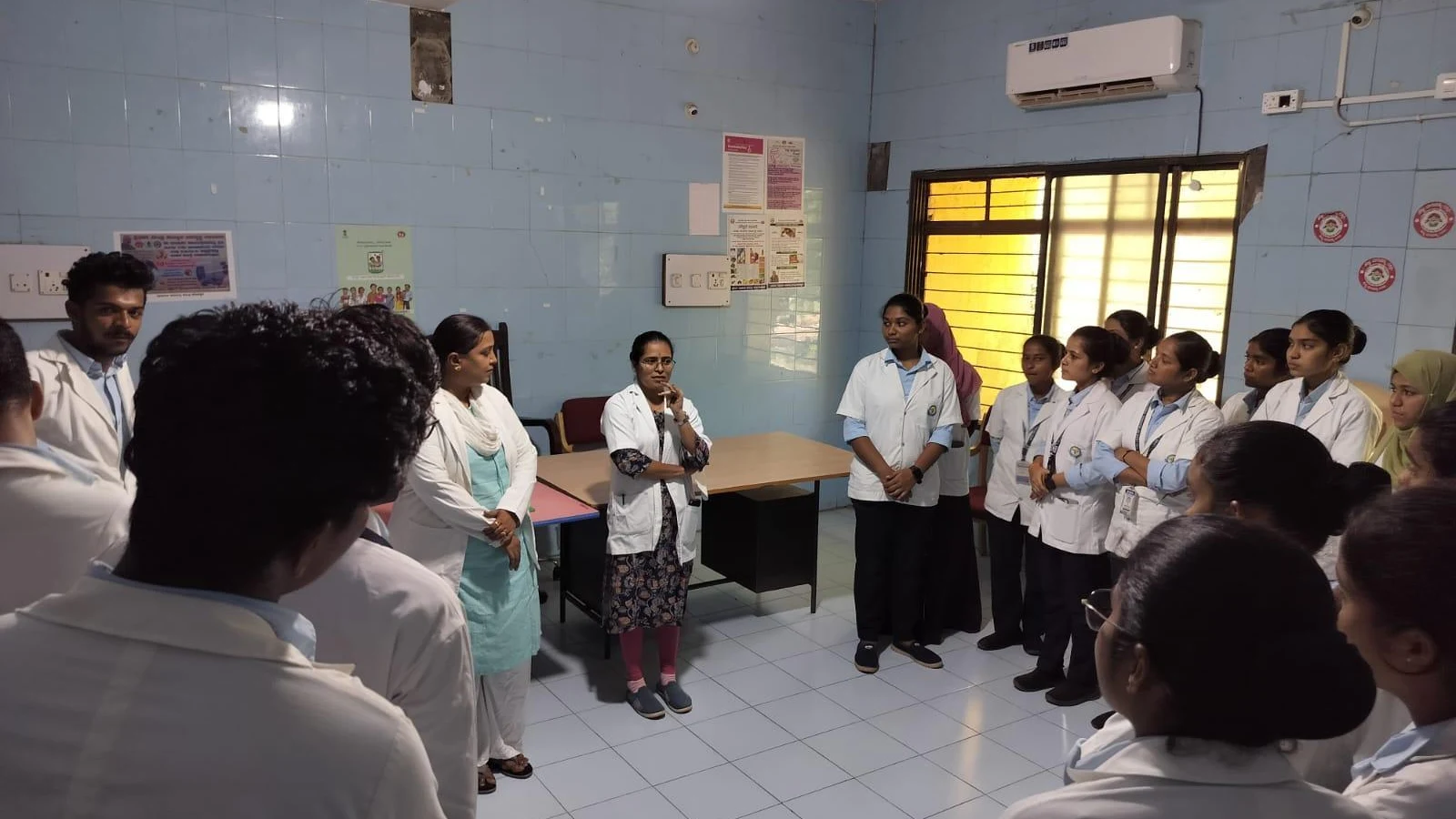 BLDEA College of Nursing Jamkhandi Seventh Semester BSc Nursing students attending orientation session at Primary Health Centre PHC Konnur on Community Health Nursing educational visit 1 June 2026