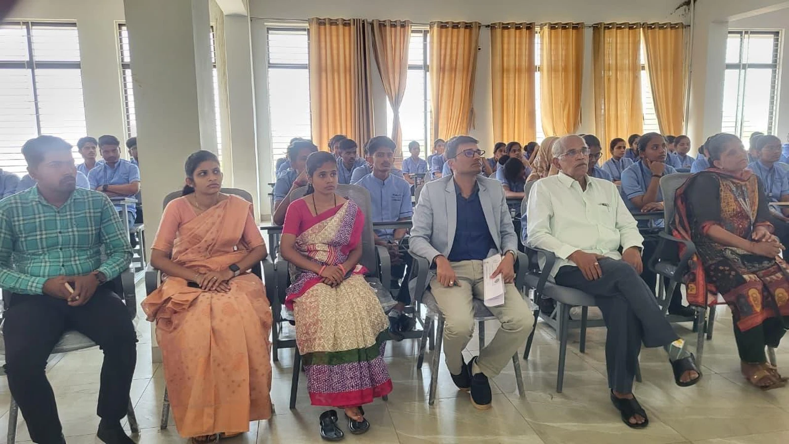 Faculty and students attending Guest Lecture on POCSO Act Legal Perspective by JMFC at BLDEA College of Nursing Jamkhandi