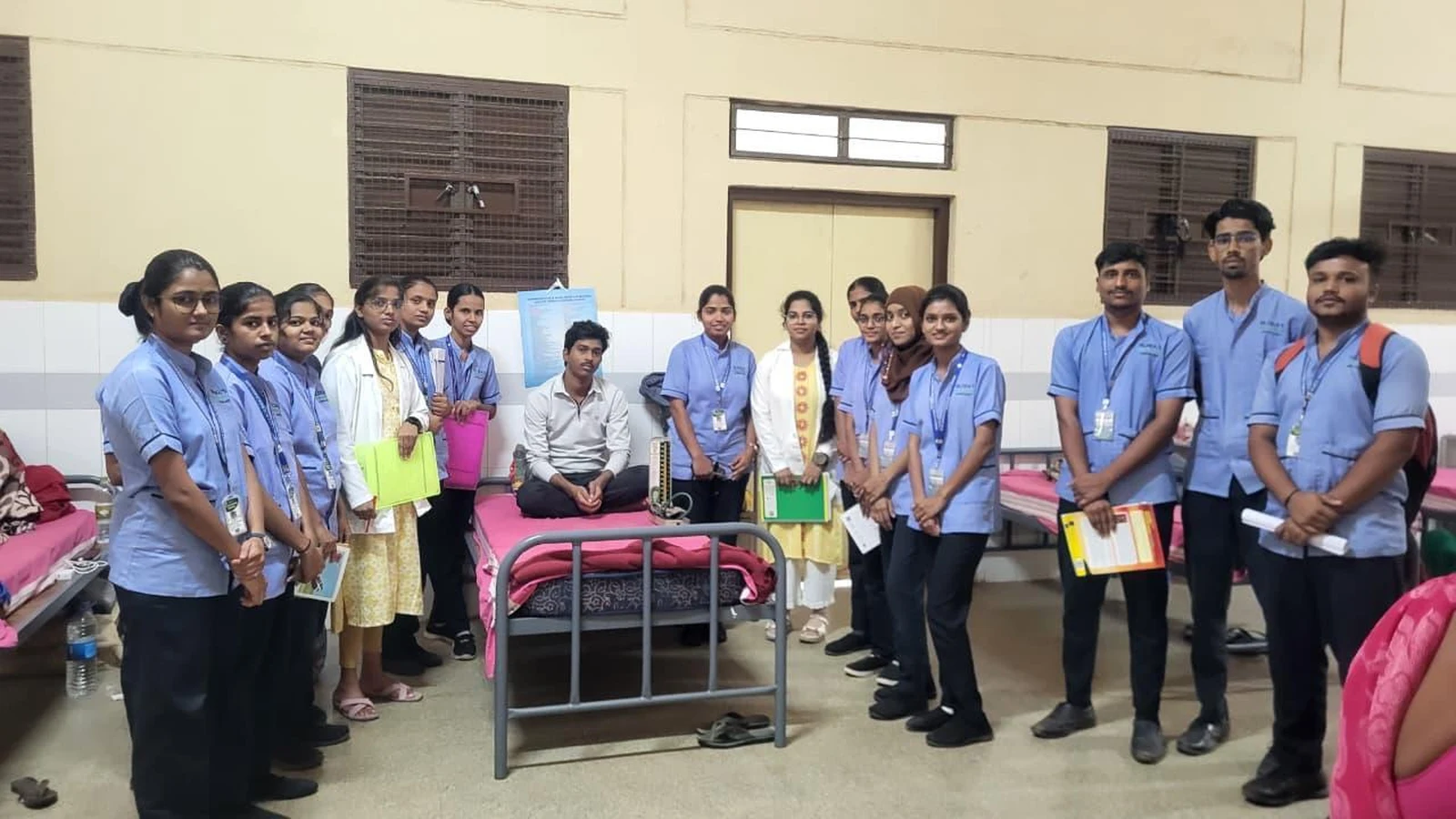 Fifth Semester BSc Nursing students BLDEA College of Nursing Jamkhandi gaining clinical experience in psychiatric ward at DIMHANS Dharwad during Psychiatric Clinical Posting 16 to 30 May 2026