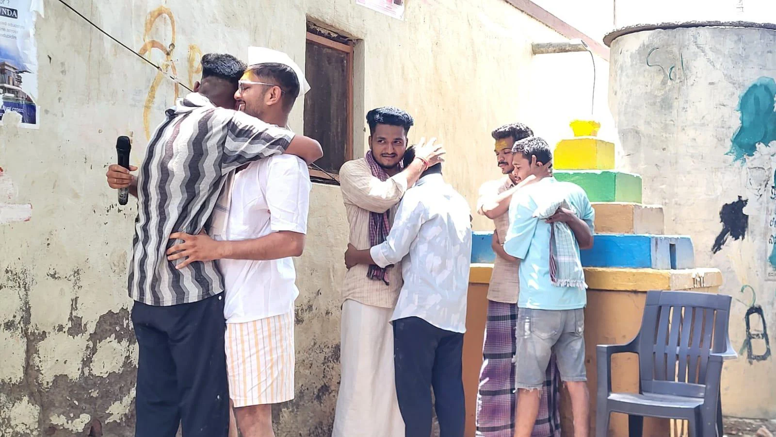 Seventh Semester BSc Nursing students BLDEA College of Nursing Jamkhandi enacting dramatic role play scene on Drug Addiction depicting harmful effects of substance abuse at Kakanwadi Village Community Health Nursing June 2026