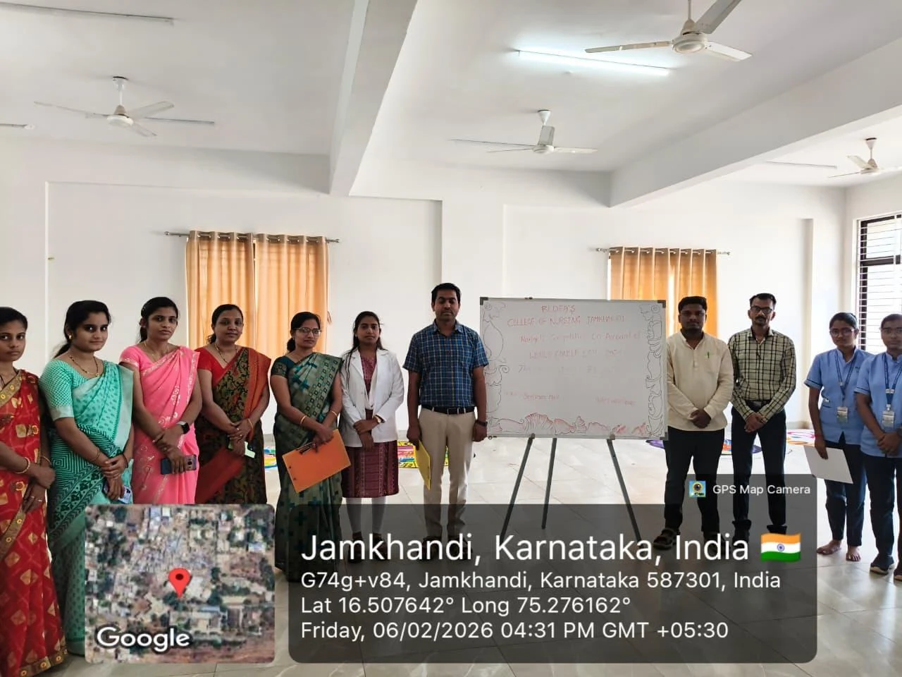 Faculty and students group photo – World Cancer Day 2026, BLDEA College of Nursing Jamkhandi